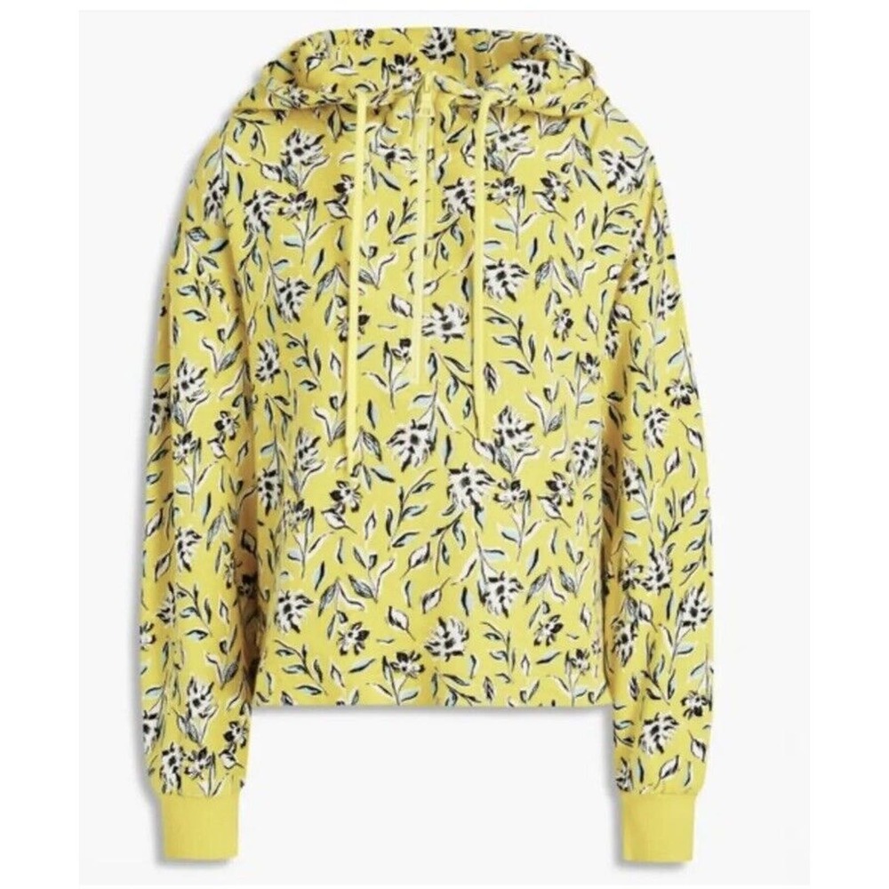 Alice and Olivia Quinlan Half Zip Cotton/Viscose Hoodie - Retail $250 Size XS